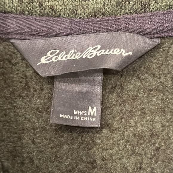 Eddie Bauer Men's Radiator Snap Button Fleece Pullover Green Heather Size M - Picture 7 of 8